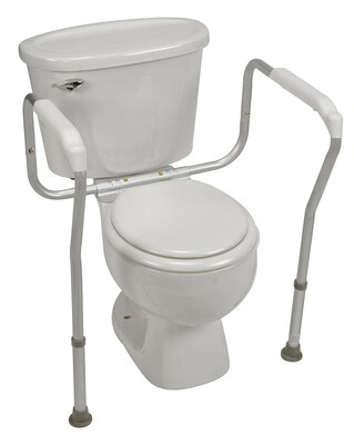HealthSmart™ 250 lbs. Toilet Safety Adjustable Arm Support With BactiX™, Aluminum