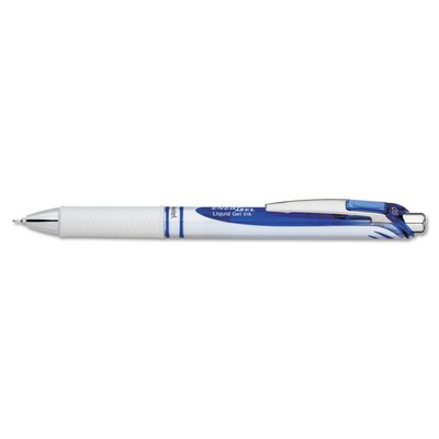 Pentel EnerGel Fine Pearl Retractable Roller Ball Gel Pen, Medium Point, Blue Ink (PENBLN75PWC)