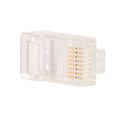 C2G® Cat5 RJ45 8x8 Modular Plug For Round Stranded Cable; Transparent
