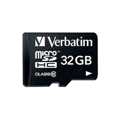 Verbatim® 32GB microSDHC (microSD High Capacity) Class 10 Flash Memory Card With Adapter