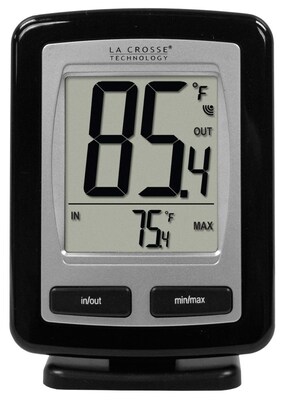 La Crosse Technology Wireless Temperature Station with MIN/MAX records, Black (WS-9009BK-IT)