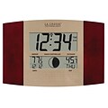 La Crosse Technology Atomic Digital Wall Clock with Moon Phase and temperature, Cherry (WS-8117U-IT-C)