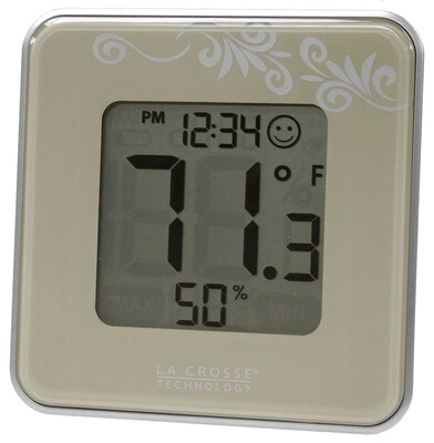 La Crosse Technology Digital Indoor Temperature & Humidity Station, Silver (302-604S)