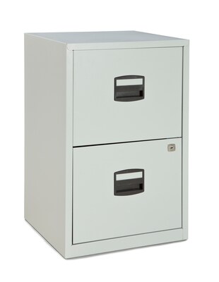 Bisley® 2-Drawer Steel Vertical File Cabinet, Light Gray, Letter/A4 (FILE2-LG)