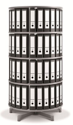 Moll® Rotary Four Tier Spin & File Binder Storage Carousel, White