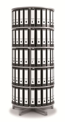 Moll® Rotary Five Tier Spin & File Binder Storage Carousel, White