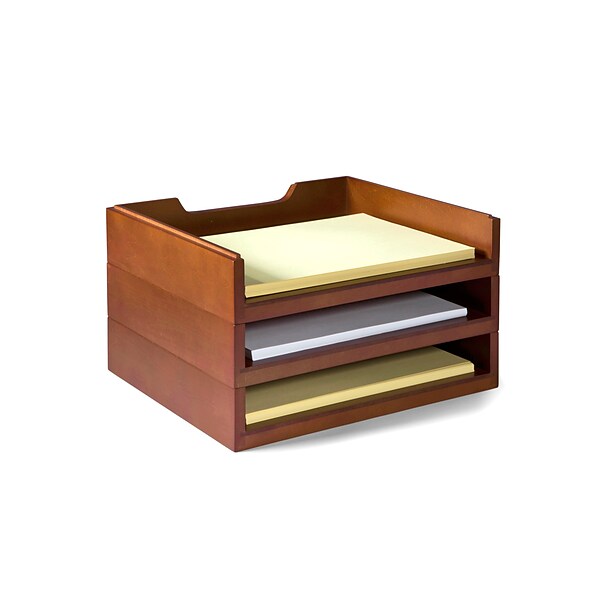 Empire Stack & Style Wood Desk Organizers Kit 4, Cherry