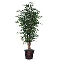 Vickerman 6 Artificial Ficus Executive Tree With Real Draonwood Trunks & Rattan Container