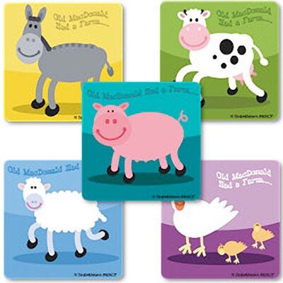 SmileMakers® Farm Animals Stickers, 2-1/2”H x 2-1/2”W, 100/Roll
