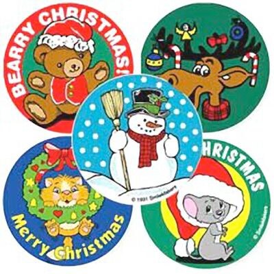 SmileMakers® Christmas Favorites Stickers, 2-1/2”H x 2-1/2”W, 100/Box