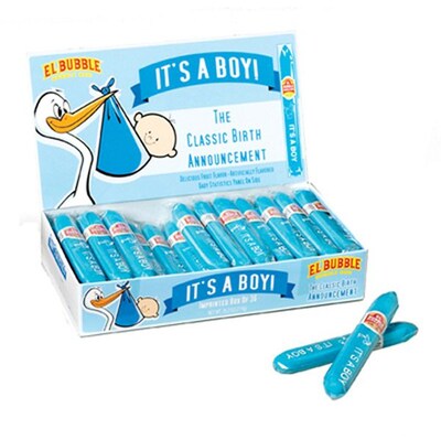 El Bubble Its a Boy Small Bubble Gum Cigar, 0.7 oz., 36 Cigars/Box (209-00262)