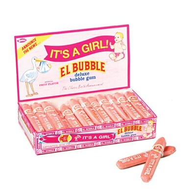 El Bubble Small Bubble Gum  Cigar Boy .7 oz.; 36 Count Cigars, Pink.