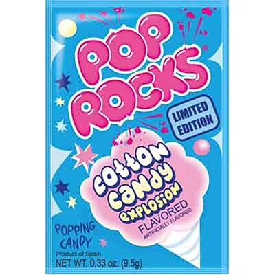 Cotton Candy Pop Rocks; 0.33 oz. Pouch, 24 Pouches/Box