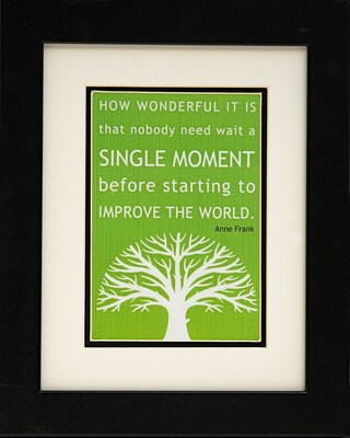 Diamond Decor "Ann Frank Quote" Professionally Framed Print Art, 10" x 12"