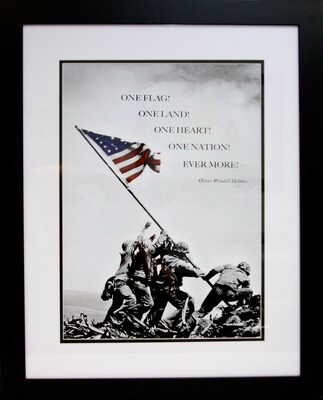Diamond Decor Professionally "Flag Raising On Iwo Jima, c.1945" Framed Print Art, 26" x 32"
