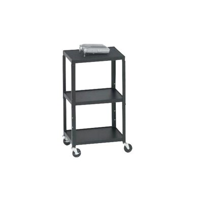 Bretford® A2642 Height Adjustable AV Cart For 13" to 20" TV; Overhead Projector, VCR, Black