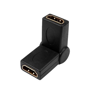 4XEM™ HDMI A Female To HDMI A Female 90 deg Swivel Adapter, Black