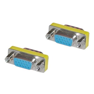 4XEM™ Female to Female VGA Adapter, Silver/Yellow