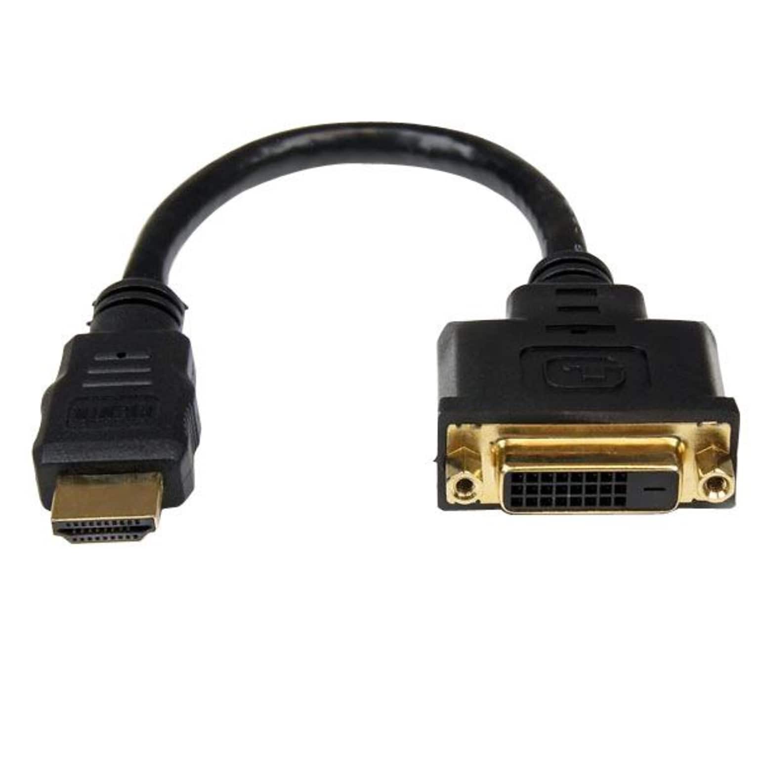 Startech 8 Male HDMI To Female DVI-D Video Cable Adapter, Black