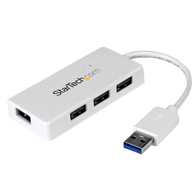 Startech 5.7 Portable 4 Port SuperSpeed Mini USB 3.0 Hub, White