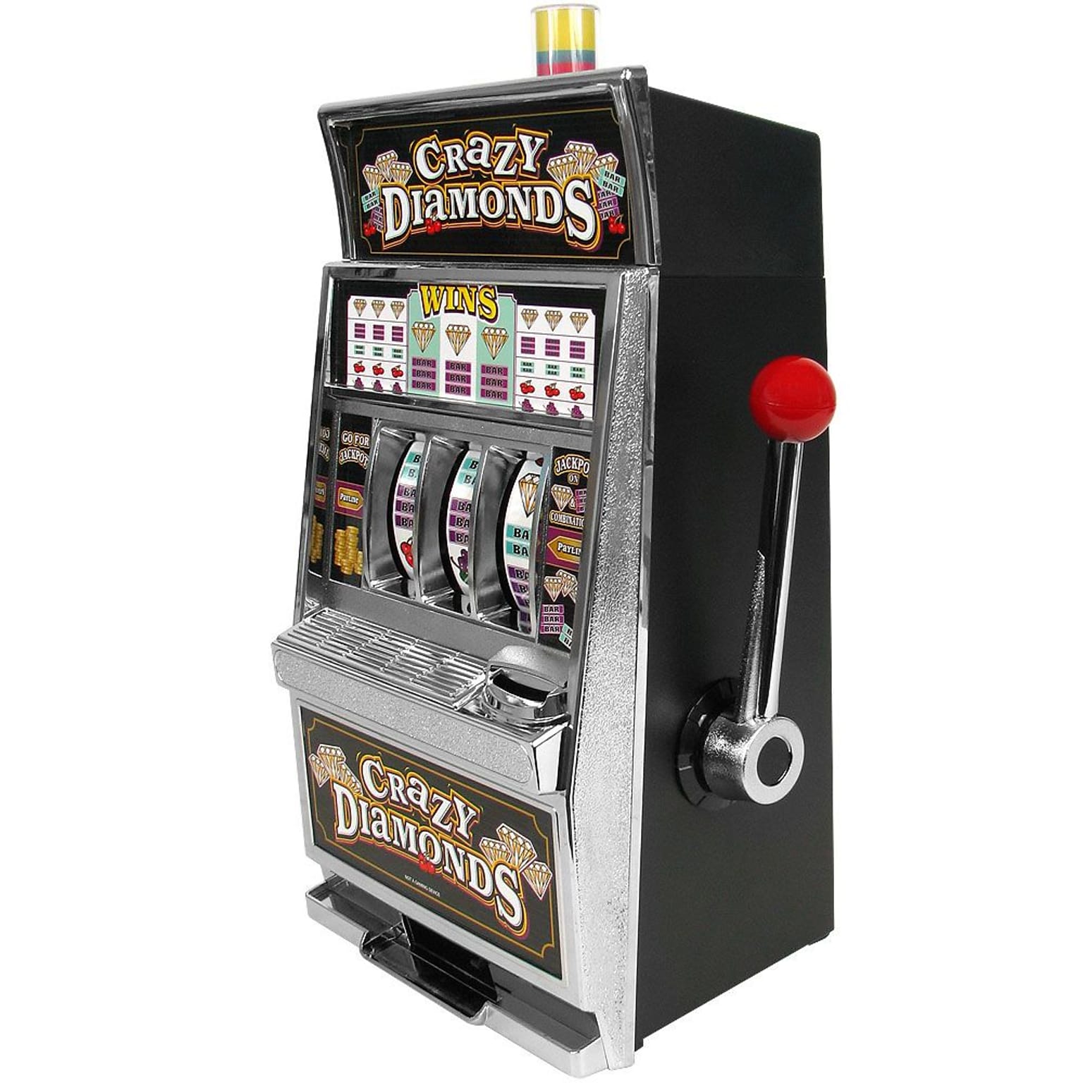 Trademark Poker Crazy Diamonds Slot Machine Bank