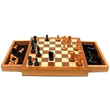 Trademark Games Elegant Inlaid Wood Chess Cabinet With Staunton Chessmen (844296060108)