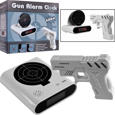 Trademark Games™ Gun & Target Recordable Alarm Clock