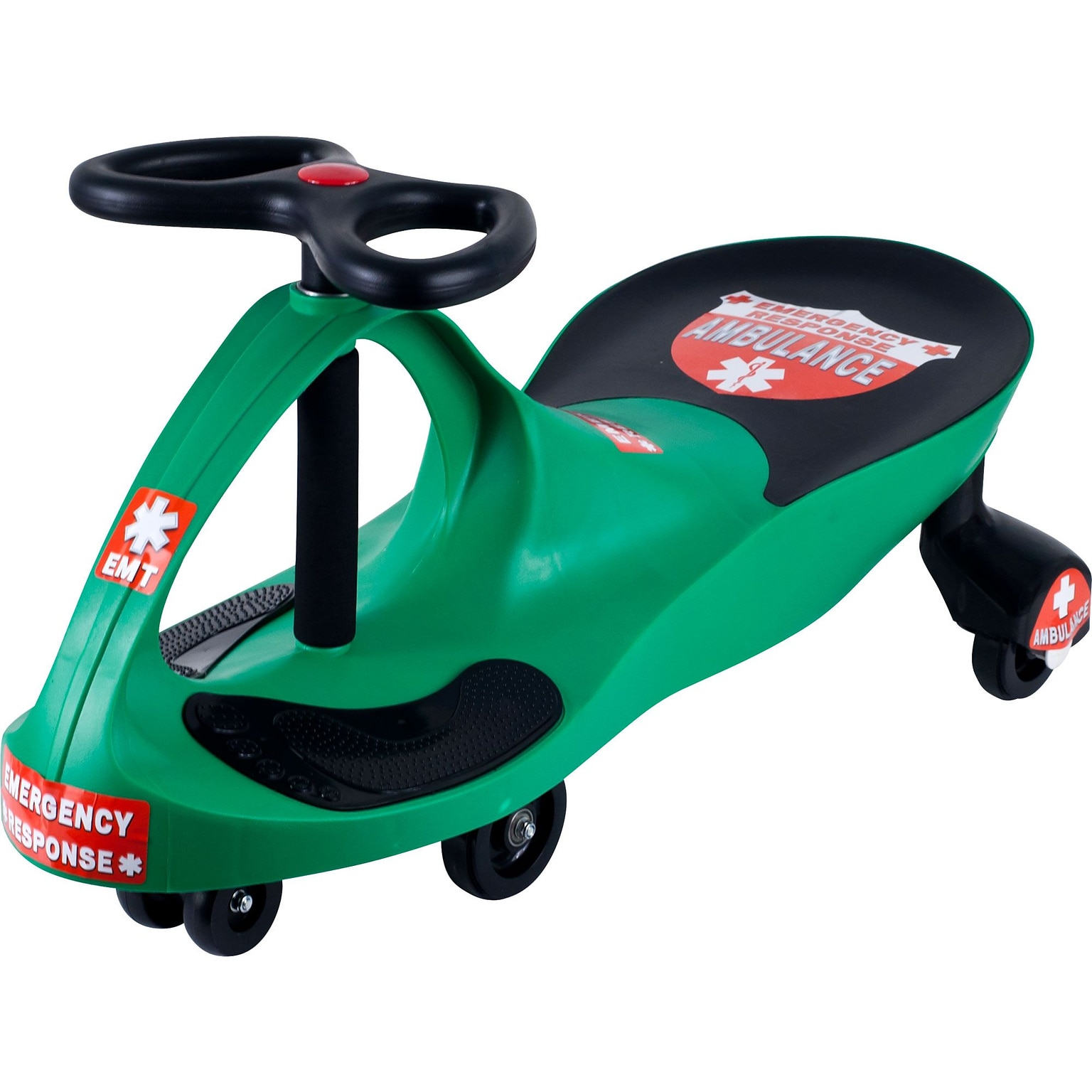 Lil Rider Green Responder Ambulance Wiggle Ride-on Car (886511012615)