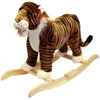 Happy Trails Plush Rocking Tiger, Black/Gold (80-31TIGER)