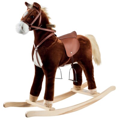 Happy Trails™ Plush Rocking Horse, Brown