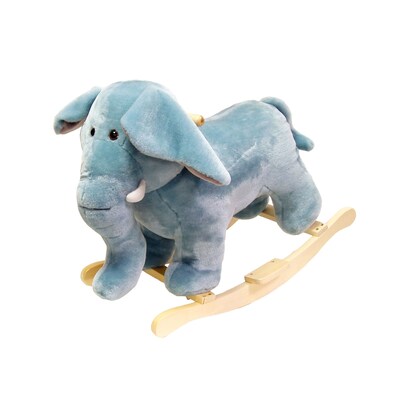 Happy Trails Plush Rocking Animal, Grey Elephant (886511219939)