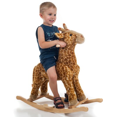 Happy Trails Plush Rocking Giraffe, Brown/Yellow (886511013988)