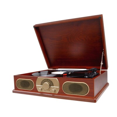 Studebaker SB6051 Wooden Turntable With AM/FM Radio,  33/45/78 RPM