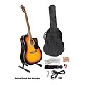 Pyle® 41 Acoustic-Electric Guitar Package With Gig Bag/Strap/Picks/Tuner and Strings;  Sunburst