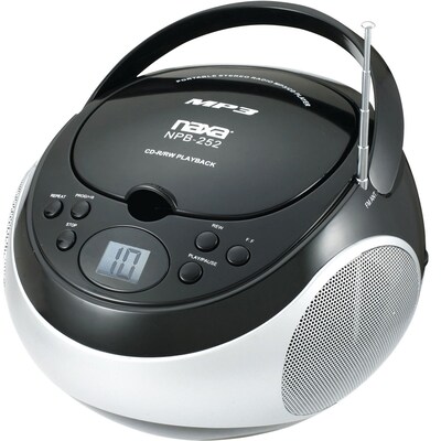 Naxa® NPB-252 MP3/CD Player With AM/FM Stereo Radio,  Black