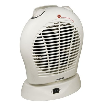 Impress IM-730 Oscillating Fan Heater With Thermostat; White