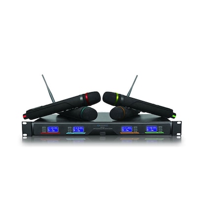 Technical Pro WM1641 Professional UHF Quad Wireless Microphone System,  Black