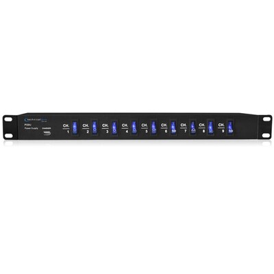 Technical Pro PS9U Rackmount Power Supply With 5V USB Charging Port,  Black