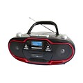 Supersonic® SC-745 Portable MP3/CD Player With USB/Aux Inputs/Cassette Recorder and AM/FM Radio, Red