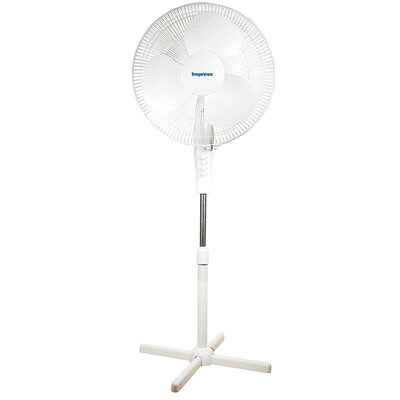 Impress IM-724 16" Oscillating Stand Fan; White