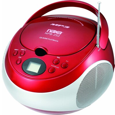Naxa® NPB-252 MP3/CD Player With AM/FM Stereo Radio,  Red