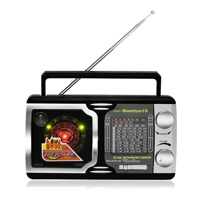 QFX R-14U AM/FM/TV2-5/SW1-SW9 Radio With USB