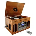Back To The 50s TB-10103 Antique Wooden 3 Speed Turntable With CD Player,  33/45/78 RPM