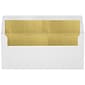 LUX® 60lbs. 4 1/8" x 9 1/2" #10 Business Envelopes, White With Gold LUX Lining, 250/BX