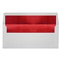 LUX® 60lb 4 1/8x9 1/2 Square Flap #10 Envelopes W/Peel&Press, White W/Red LUX, 500/BX