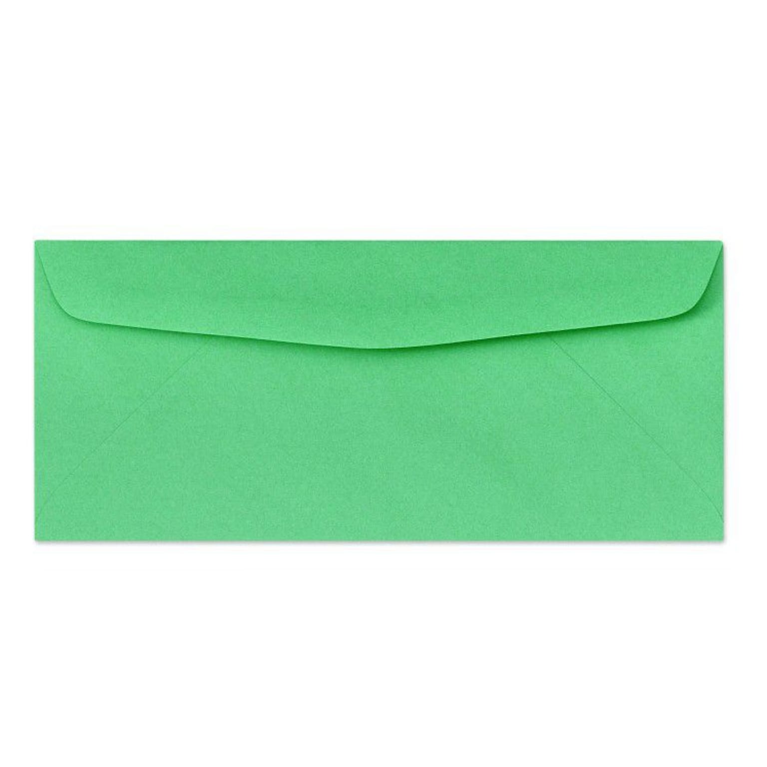 LUX Moistenable Glue Security Tinted #10 Business Envelope, 4 1/2 x 9 1/2, Bright Green, 500/Box (4260-12-500)