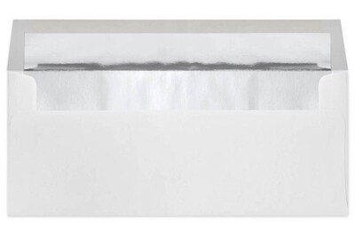 Lux® 4 1/8 x 9 1/2 #10 24lbs. Square Flap Envelopes; Silver Foil Lining, 50/Pk