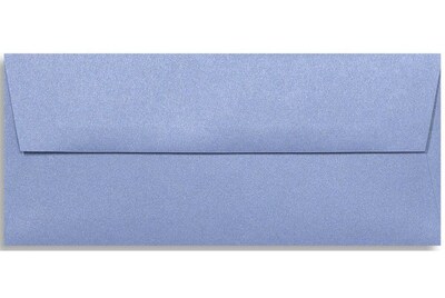 LUX 4 1/8 x 9 1/2 #10 80lbs. Square Flap Envelopes W/Glue Closure, Vista Metallic Blue