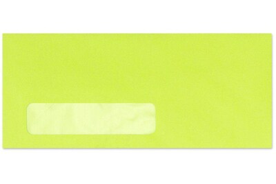 LUX® #10 (4 1/8 x 9 1/2) Window Envelopes, Electric Green, 500/BX