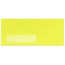 LUX Moistenable Glue #10 Window Envelope, 4 1/2 x 9 1/2, Electric Yellow, 500/Box (4261-20-500)